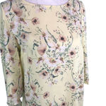 H&M  Yellow Spring Floral Shift Dress Tie Sleeves Wedding Guest Baby Shower Dress Photo 1