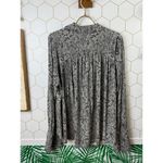 Free People  Modern Muse Black Snakeskin Oversized High Low Top - Size- Medium Photo 2