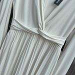 EXPRESS NWT  Pleated Skirt V-Neck Twist Bodice Dress Ivory Size Small Photo 4