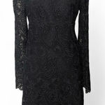 Maeve Black Lace Dress Long Sleeve Cocktail Party Elegant Evening sz 8 Photo 0