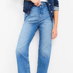 Loft | High Rise Straight Cotton Jeans in Vintage Mid Indigo Wash Size 6 / 28" Photo 0