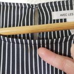 Avec Les Filles Large Black, White Stripe Pullover, Long Sleeve, Blouse Top Photo 4