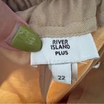 River Island pleated wide leg pants tan Women's SIZE 22 business casual chic Photo 4