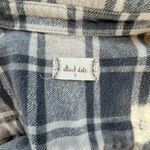 Altar'd State  Plaid Flannel Shirt Button Down Gray Cream Pockets Womens Sz Small Photo 3