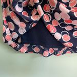 R & K  Coral and Navy Circle Pattern Pleated Front Knee Length Dress Sz 6 Photo 3