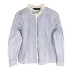 ZARA White/Blue Striped Shirt. Size Small button down Photo 3