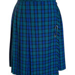 Talbots Pleated Wool Skirt Kilt Tartan Plaid Blue Green Womens Size 10 Scottish Photo 0