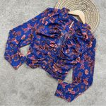 Free People Women’s I Got You Floral Long Sleeve Top Boho Festival Royal Combo S Photo 5
