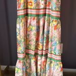 Jade Melody Tam Toe Shoulder Garden Border Tiered Maxi Dress Size XS Pink Photo 7