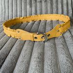 Coldwater Creek  Ruffled Leather Belt Tan Size M Boho Western 80s Cottagecore Photo 1