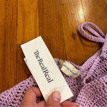 NWT Magda Butrym Crochet Balconette Mini Dress Purple Size M Photo 3