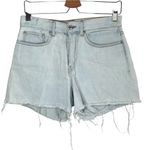 Quiksilver Womens Light Wash Cotton Frayed hem Denim Shorts Size 27 skater Photo 0