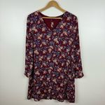 Madewell Womens Button Back Burgundy Floral Dress Antique Flora Sz XS Boho Fall Photo 4