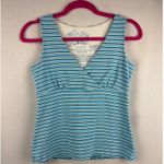 Lotus Soma Womens Sleeveless Striped Top Size 0 Blue & White Cotton Blend Photo 1