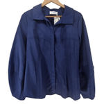 Coco Indigo Calypso Cotton Button Front Cerulean‎ Blue Shirt Large Photo 0