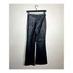 Anthropologie  Hutch Women's Size 0 Black Faux Leather Flare Pants‎ Photo 5
