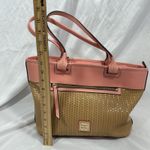 Dooney & Bourke Beacon Weave Coral Pink Zip Tote Purse Bag Photo 12