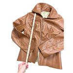 JODIFL  size small faux camel color leather jacket -very stylish!! nwt Photo 4