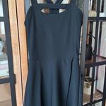 TS Thrive Societe tennis dress mini cutout Criss Cross ribbed workout Athletic Black Photo 0