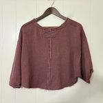 We The Free Purple Cropped Sweatshirt Raw Hem Boxy Fit XS Photo 3