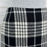 Eddie Bauer  Plaid Wool Blend Tweed Pencil Skirt Black White 8 Tall Photo 4