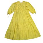 Tuckernuck NWT Hyacinth House Mila in Yellow V-neck Cotton Tiered Midi Dress XS Photo 1