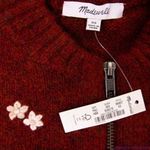 Madewell embroidered Enfield Half-Zip Sweater, XS, color:Heather Brick Photo 5
