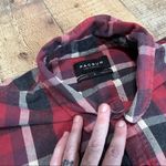 PacSun | Wm's 100% Cotton Red Black Plaid Flannel Short Sleeve Tunic Shirt Sz L Photo 1