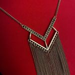 Tiered Statement Tassel Necklace Silver Photo 1