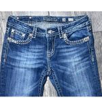 Miss Me  Jeans Womens Size 28 Boot Cut Low Rise Dark Wash Bling Western Cowgirl Photo 3