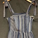 Monteaux LA small blue white striped sundress with shoulder ties tiered dress Photo 3