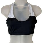 Victoria's Secret  Sport Black and Silver Halter Top Racerback Sports Bra M Photo 0