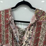 American Eagle  Outfitters Long Sleeve Shorts Boho Paisley Patchwork Romper Sz M Photo 6