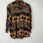 Jane Ashley VTG  Gauze Top Blouse Button 3/4 Sleeves Beaded Western Aztec Artwear Photo 14