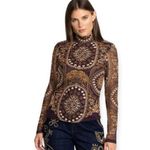 Johnny Was  Loving Is Easy Mesh Tee Embroidered Bohemian Boho Fall Size M NEW Photo 2