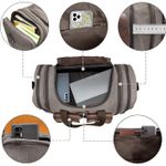 50L Travel Duffel Bag, Expandable Canvas Genuine Leather Duffle Bag Upgraded Overnight Weekender Bag Carry on Bag Photo 2