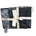 NWT Italian Woollen Treasures Luxury WOOL Cashmere Soft Scarf Fringe Gray Photo 4