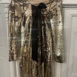 Aidan Mattox Gold Sequined Bow Dress Photo 1