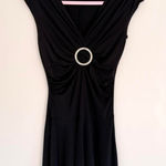 A Byer Y2K BLACK A. BYER ROUCHED SIDE MIDI DRESS Photo 0