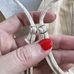 ZARA XXL Babydoll Cami Tank Top Pleated V-Neck Whimsy Romantic Striped Festival Photo 6