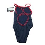 Tyr. Solid Guard Diamondfit Durafast Lite One Piece Swimsuit Navy Blue Red 28 Photo 1