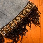 Chico's  So Slimming Girlfriend Slim Leg Beaded Fringe Hem Ankle Jeans Size 6T Photo 4