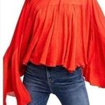 Free People  On The Weekend Blouse Persimmon NWT Size Small Photo 0