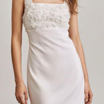 BHLDN  Meadow Embellished Square-Neck Mini Dress, Ivory, 8 (US) Photo 0