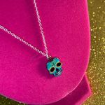 Boutique Sunflower Sugar Skull Necklace Sterling Silver 925 Kawaii Gothic Emo Halloween Photo 6