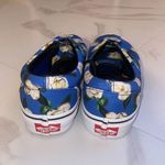 Vans White Roses Print Low Top Lace Up Blue Skate Sneakers Photo 3