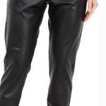 Commando  Black Faux Leather Jogger Pants Relaxed Fit Stretch Taper Leg small Photo 0