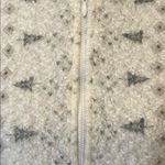 Artisan Women's Cream  cardigan zip Sweater with Tree Pattern vintage looks -warm Photo 2