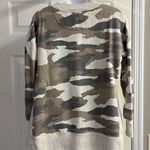 Aerie Tan Camo Crew Neck Mixed Textured Sweatshirt w/ Large Slide Slits- XS Photo 11