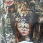 Blush  White and‎ Gray Cropped Graphic Top Photo 2